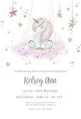 Uniquely Unicorn - Invitación De Cumpleaños